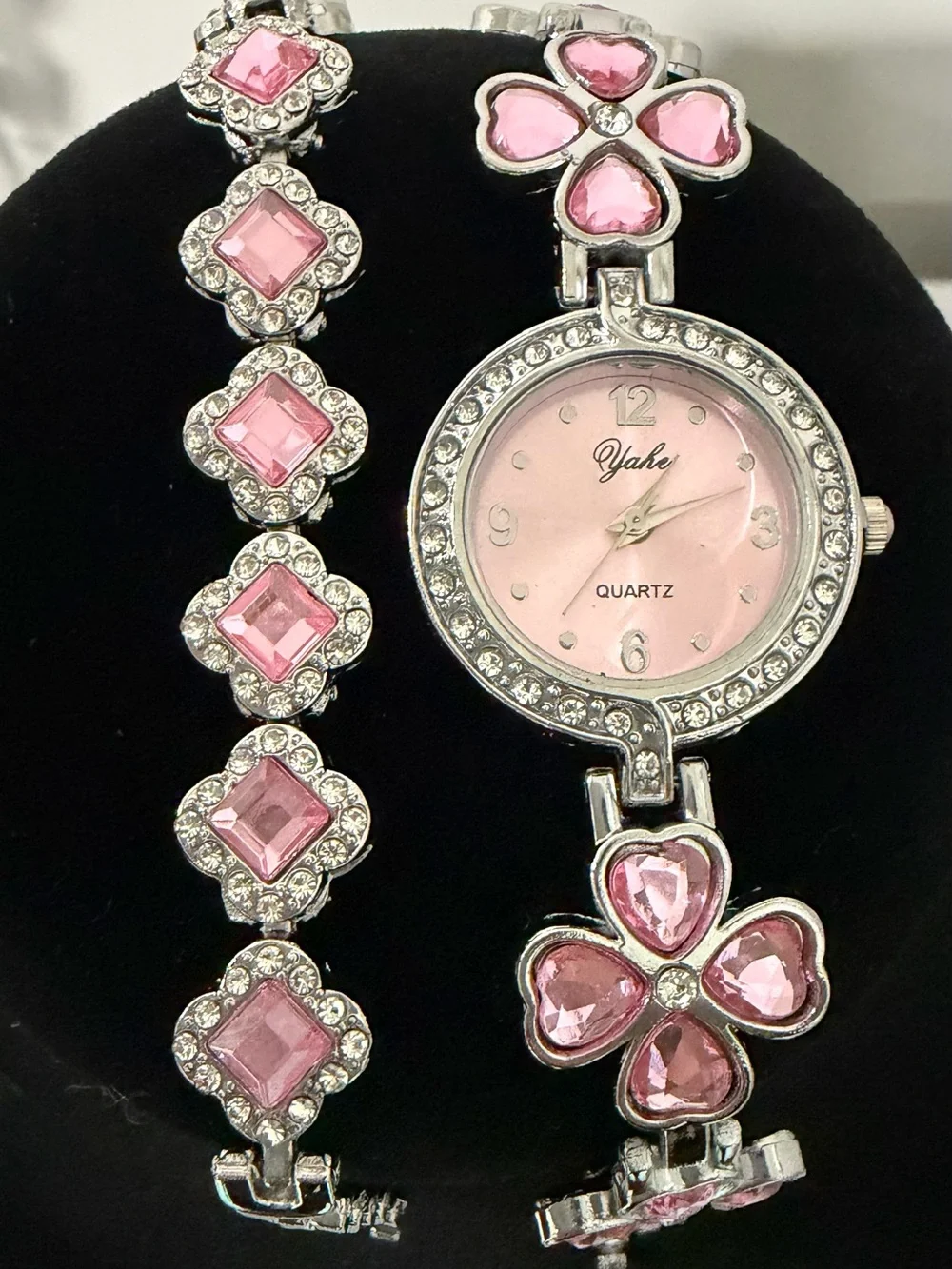 Pink Crystal Accent Women's Bracelet Watch -